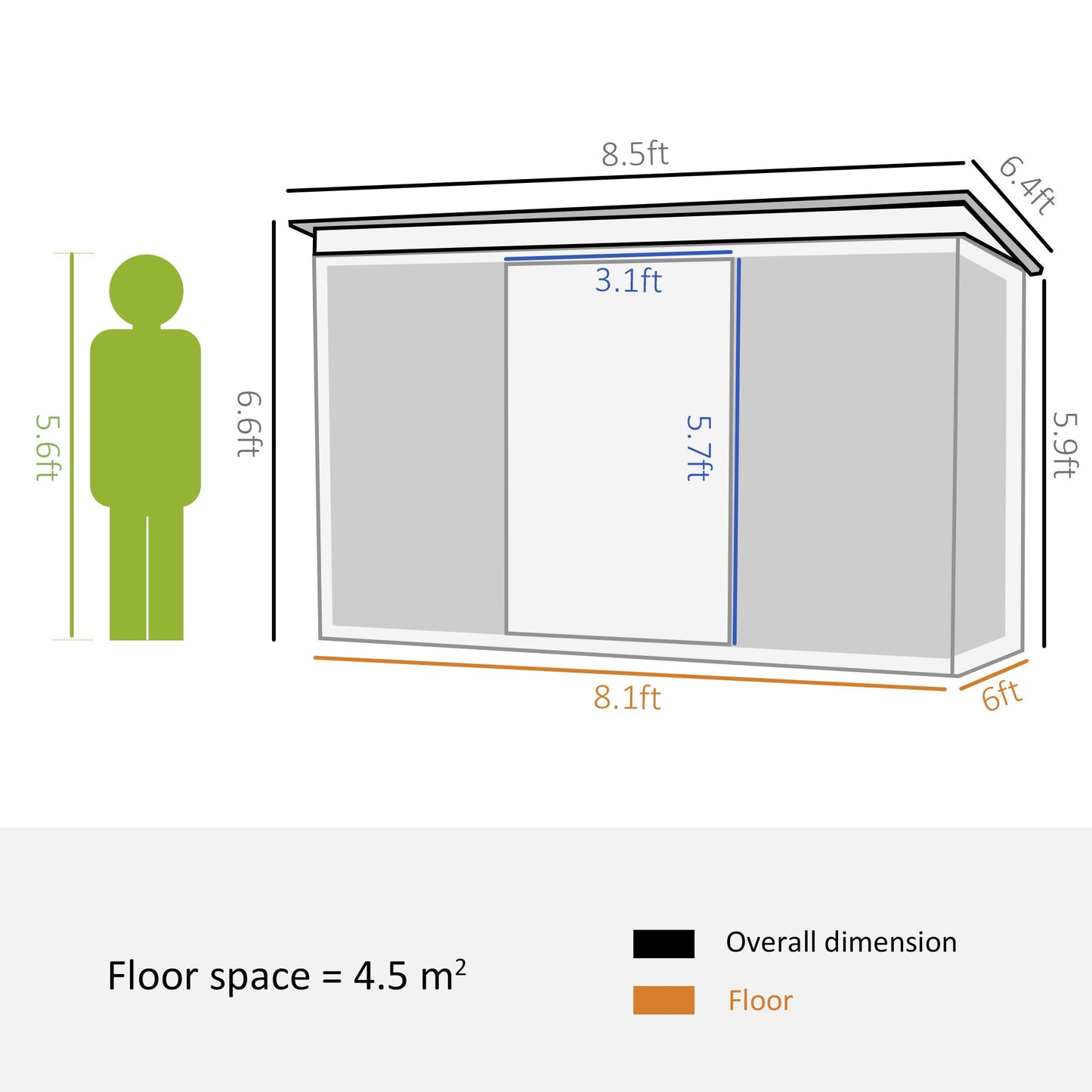 6' x 8.5' Outdoor Metal Garden Shed Utility Tool Storage Steel Backyard House, Dark Green Sheds   at Gallery Canada