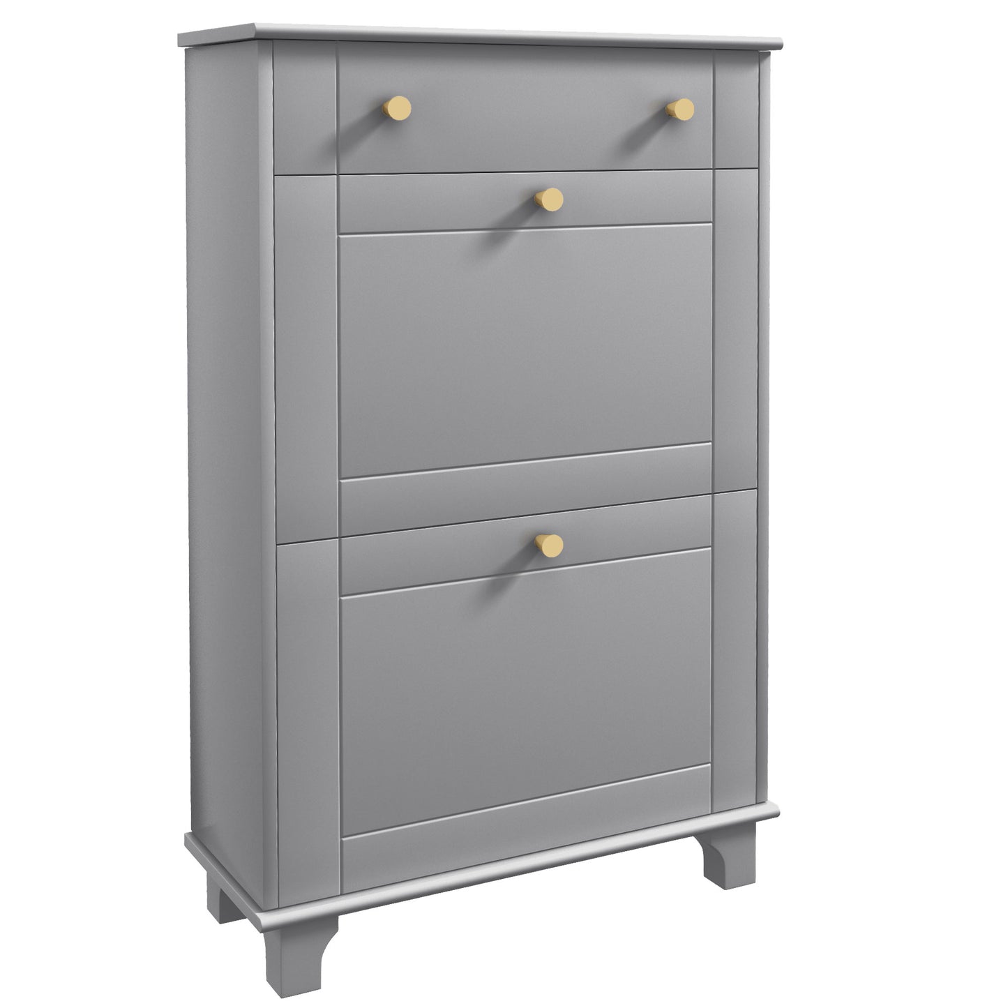 Slim Shoe Storage with 2 Flip Drawers and Adjustable Shelves Shoe Cabinet Organizer for 8 Pair, Grey Shoe Storage Cabinets & Racks   at Gallery Canada