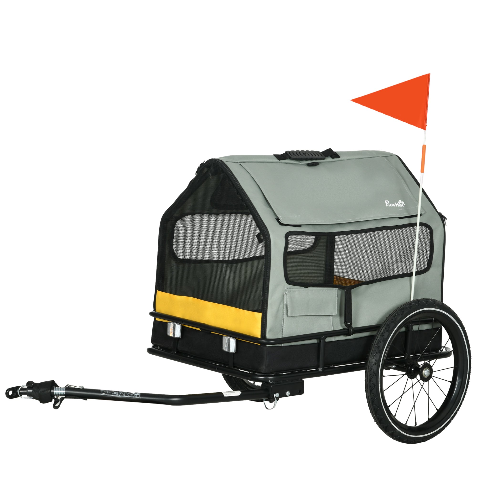 3 in 1 Dog Bike Trailer, Pet Cargo, Pet Bed with Safety Leash, Hitch, Quick-Release Wheels, Cushion for Small Dogs Dog Bike Trailers & Strollers Grey at Gallery Canada