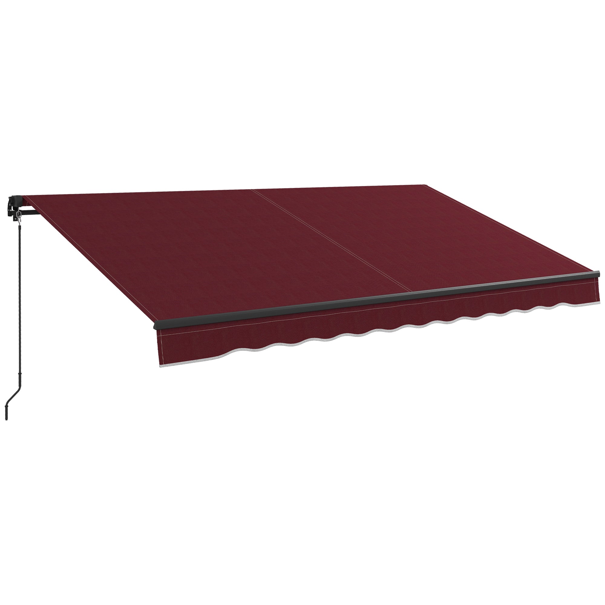 12' x 10' Retractable Awning, 280gsm UV Resistant Sunshade Shelter, for Deck, Balcony, Yard, Wine Red Deck Awnings at Gallery Canada