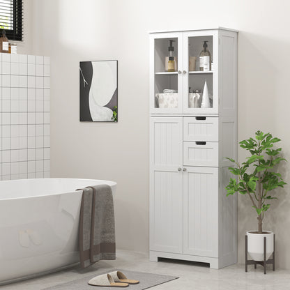 Tall Bathroom Storage Cabinet, Floor Bathroom Cabinet with Adjustable Shelves, for Kitchen, Living Room, White Bathroom Cabinets White  at Gallery Canada