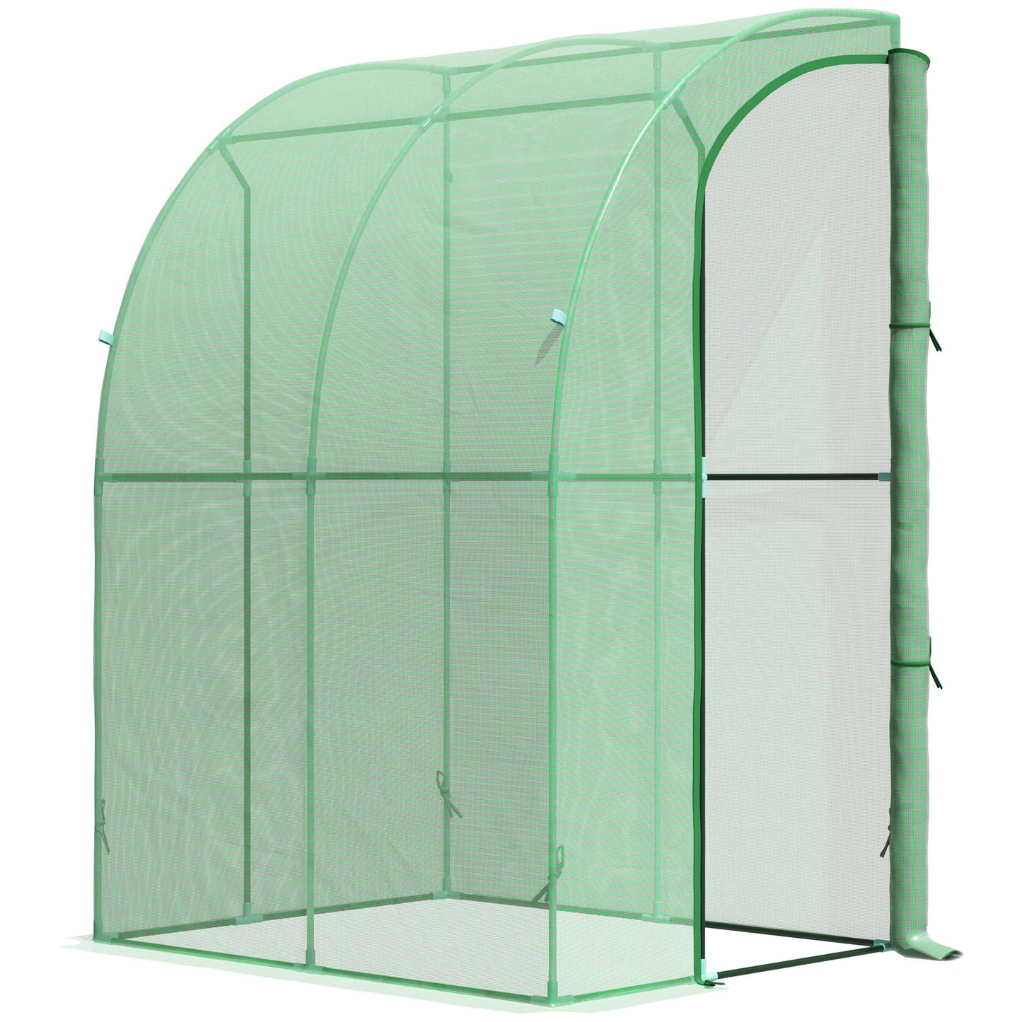 Polycarbonate Walk-in Greenhouse with Roll-Up Door, 5' x 4' x 7' - Green Walk In Greenhouses Green  at Gallery Canada