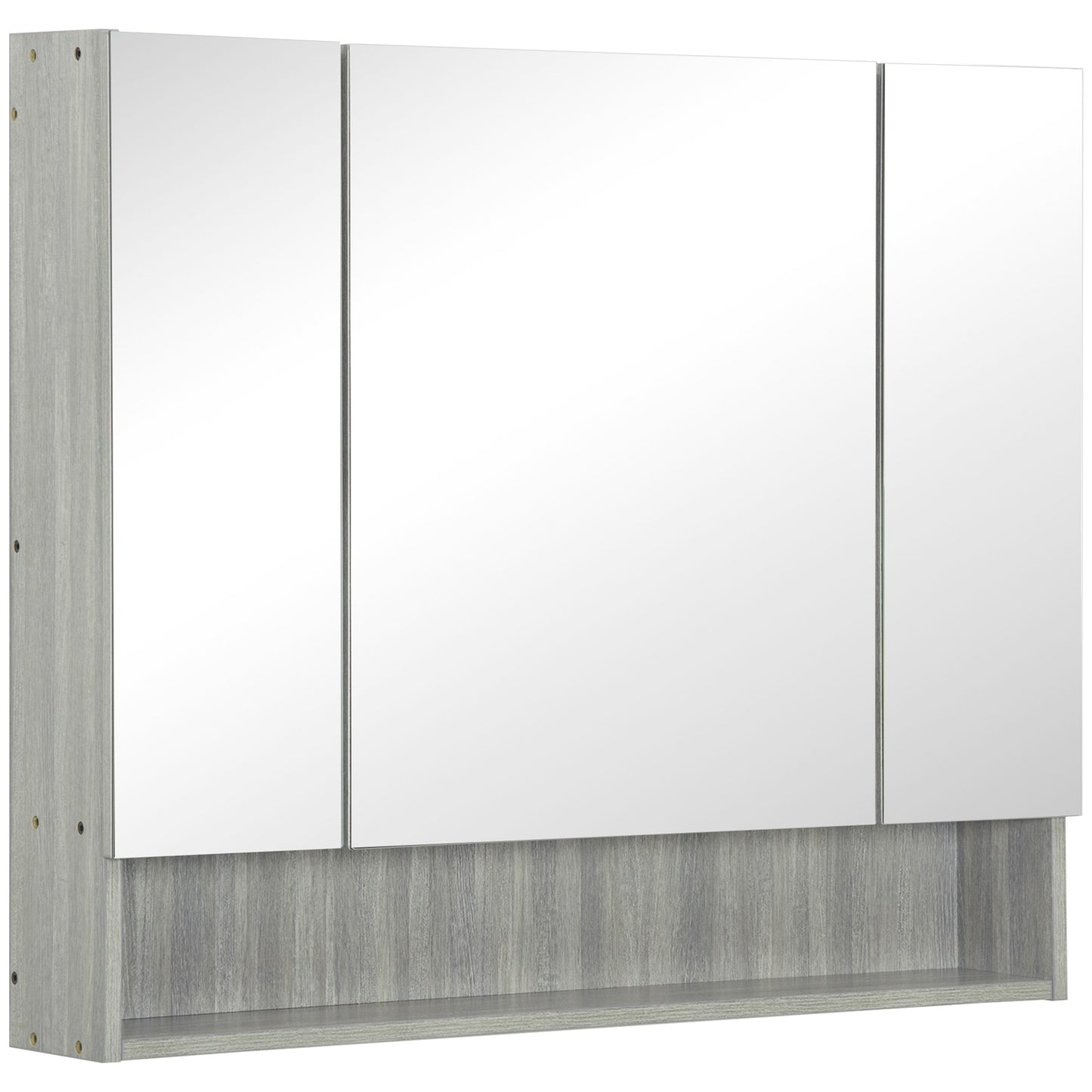 Wall Mounted Bathroom Medicine Cabinet with Mirror and Adjustable Shelves, Grey Mirror Medicine Cabinets   at Gallery Canada