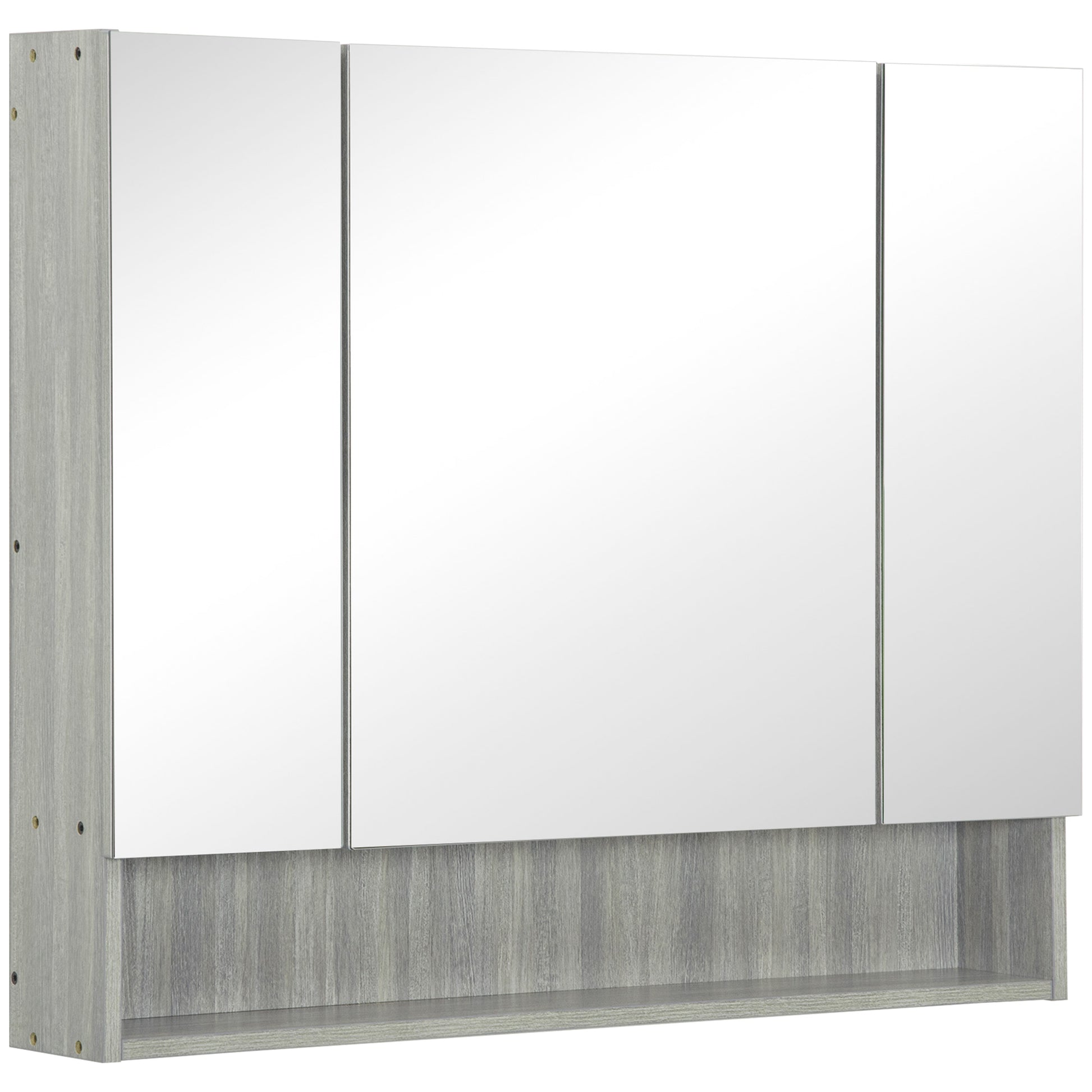 Wall Mounted Bathroom Medicine Cabinet with Mirror and Adjustable Shelves, Grey Mirror Medicine Cabinets   at Gallery Canada