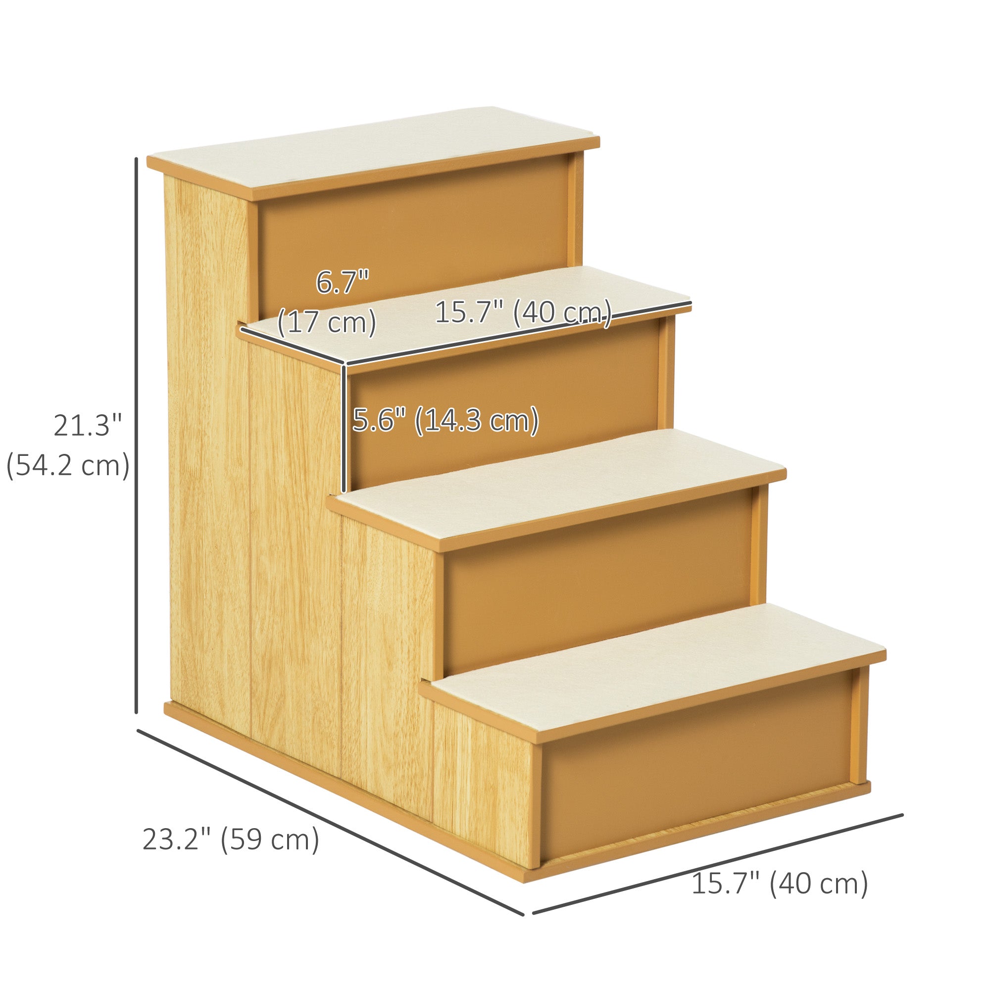 Dog Steps Pet Stairs for Bed Cat Ladder for Couch with Non-Slip Carpet, 15.7