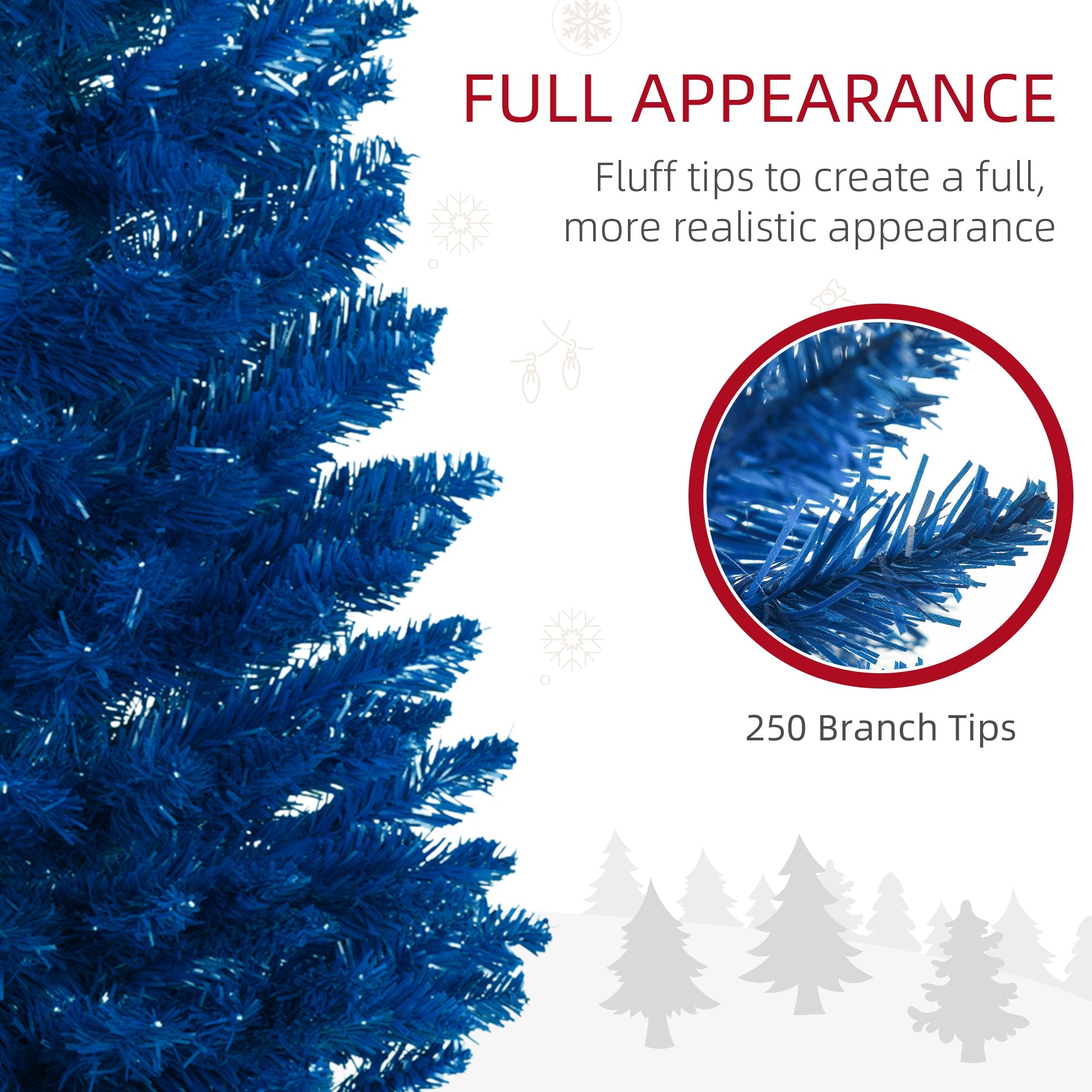 5ft Pencil Christmas Trees, Artificial Christmas Tree for Xmas Holiday Decor, Deep Blue Pencil Christmas Trees   at Gallery Canada