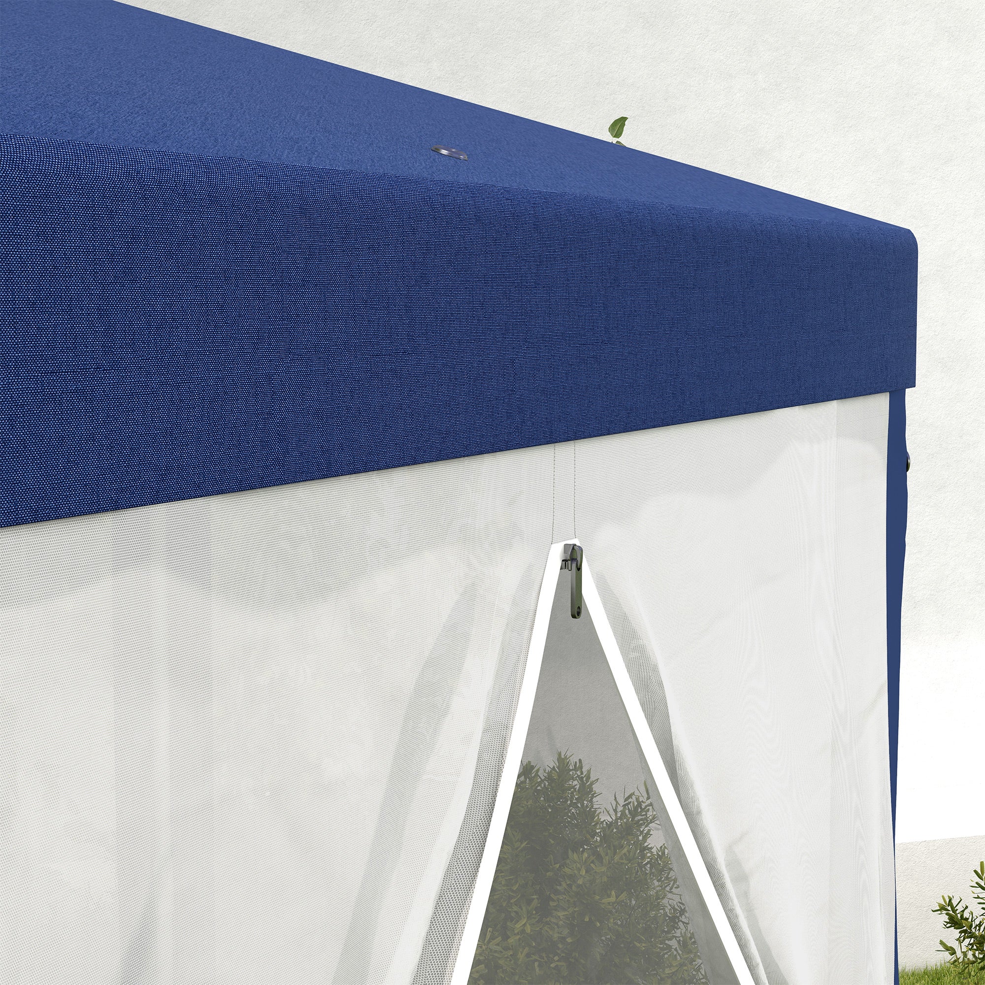 Hexagon Party Tent, Patio Gazebo with Netting Mesh, Blue Canopy Tents at Gallery Canada