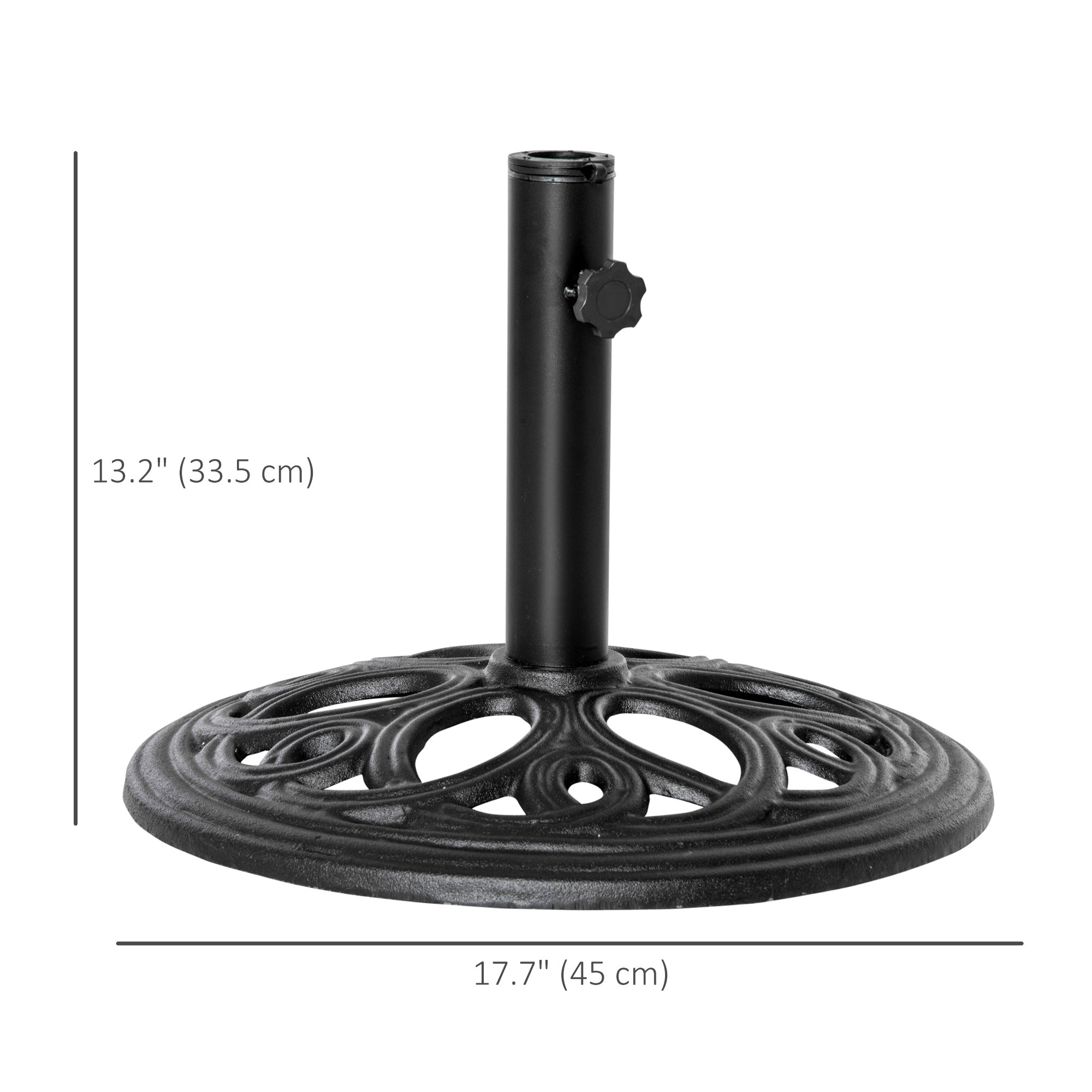 Patio Umbrella Base Stand, Round Cast Iron Umbrella Holder for Outdoor, Patio, Garden,Deck and Beach, Fit Dia. 1.5