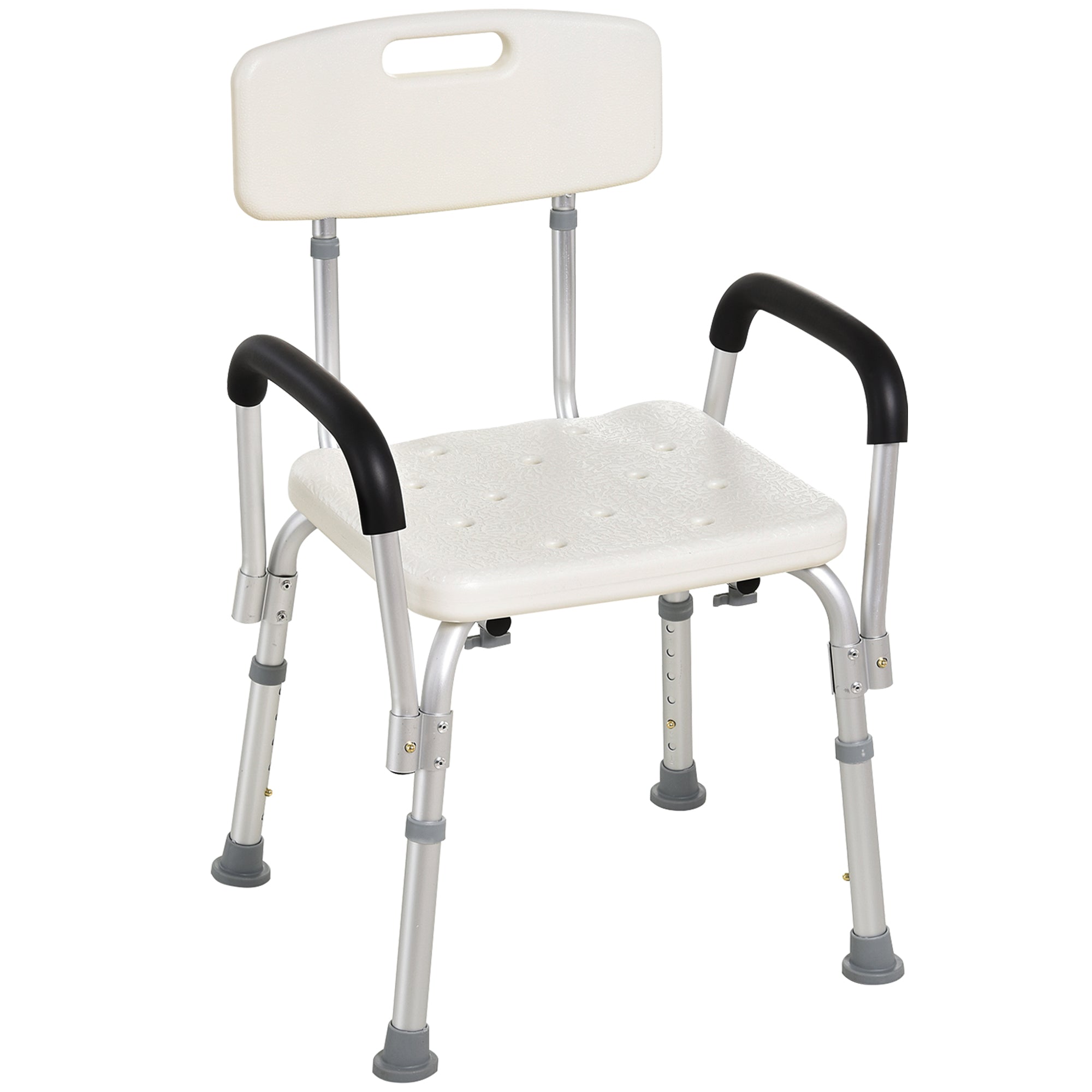 Adjustable Medical Shower Chair with Back, Bathtub Bench Bath Seat with Padded Arms, Non Slip Tub Safety for Disabled, Seniors, Elderly Bath Chairs Cream at Gallery Canada
