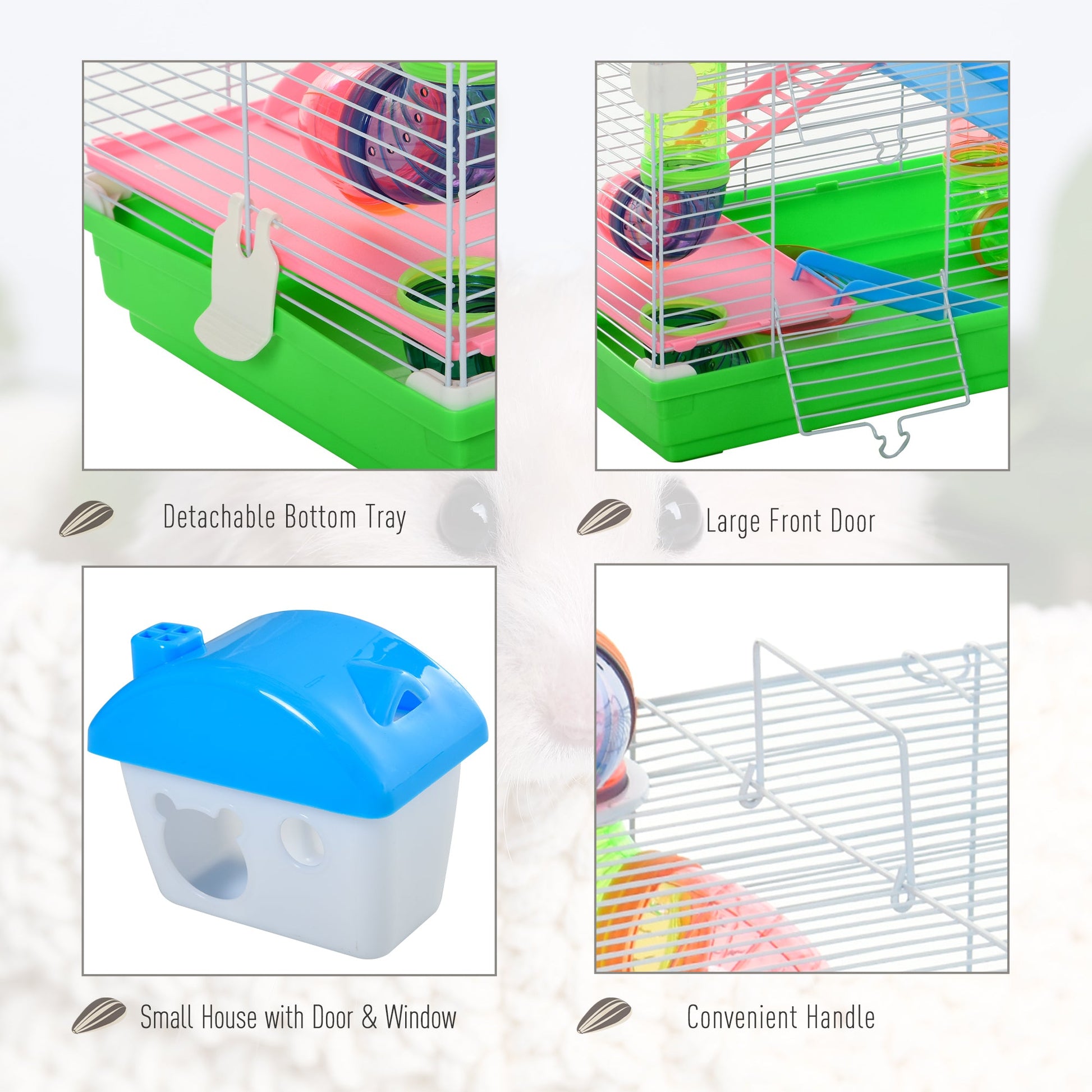 5 Tiers Hamster Cage Portable Animal Travel Carrier Habitat with Exercise Wheels Play Tube Water Bottle Dishes House Ladder for Mice Gerbils Green Hamster Cages   at Gallery Canada