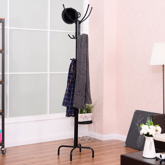 Metal Coat Rack with 12 Hooks, Black Coat Racks & Hall Trees   at Gallery Canada