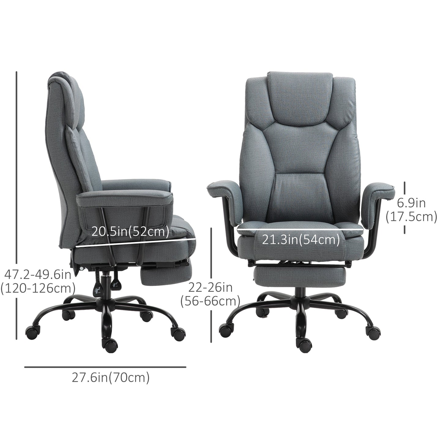 Swivel Reclining Office Chair with Ergonomic with Footrest, Grey Executive & Manager Chairs   at Gallery Canada