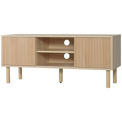 Modern TV Stand for TVs up to 50", TV Cabinet with Storage Shelves for Living Room, Natural TV Stands   at Gallery Canada