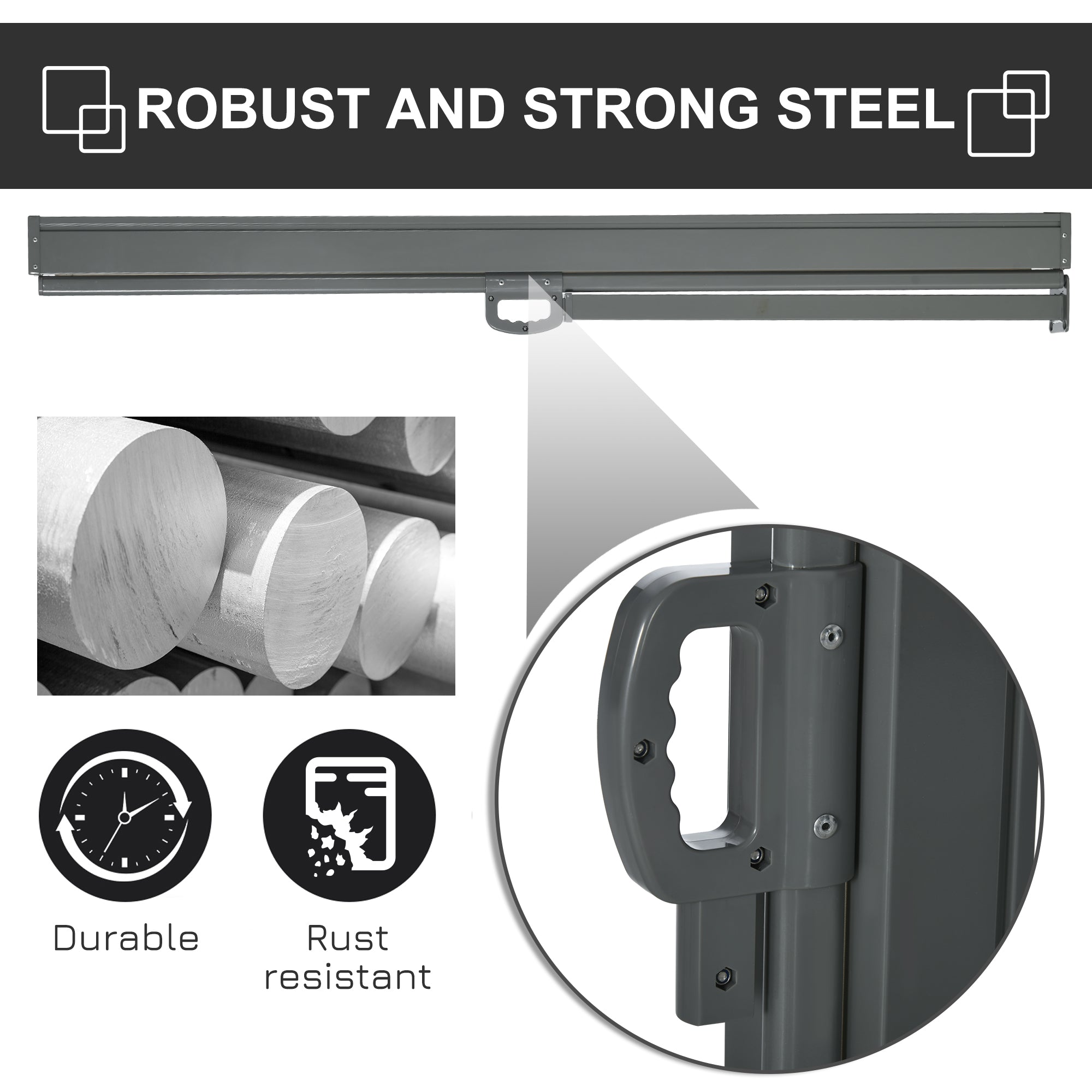 Patio Outdoor Folding Retractable Side Awning Privacy Screen with Resistance to UV Rays &; Wind, 118