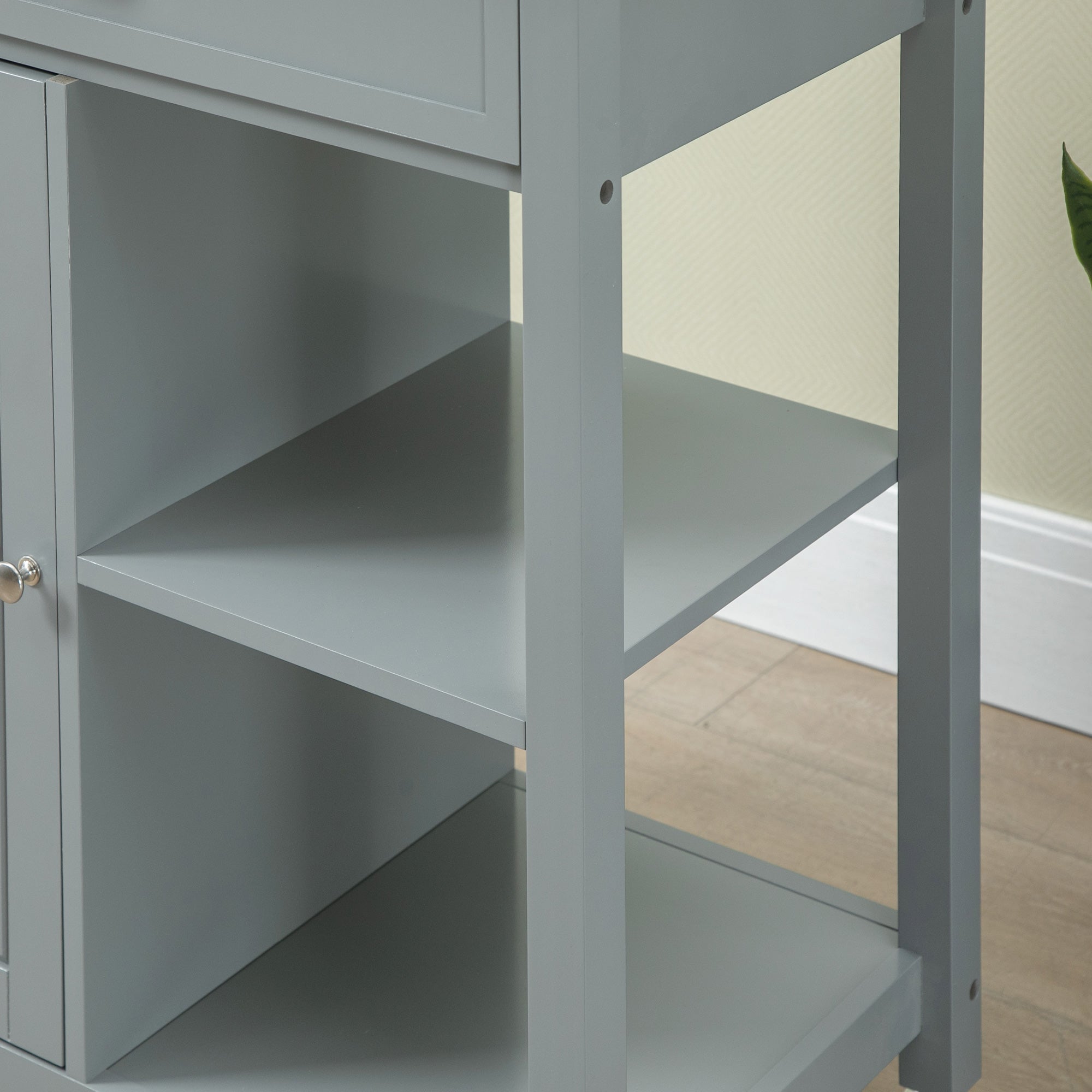 Rolling Kitchen Cart with Wood Top and Drawer, Kitchen Island on Wheels for Dining Room, Grey Kitchen Islands & Kitchen Carts   at Gallery Canada