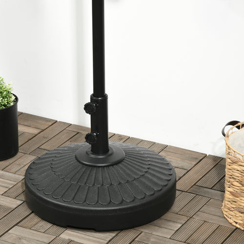Patio Umbrella Base with Handle, Heavy Duty Round Umbrella Stand, Garden Umbrella Holder for 1.5