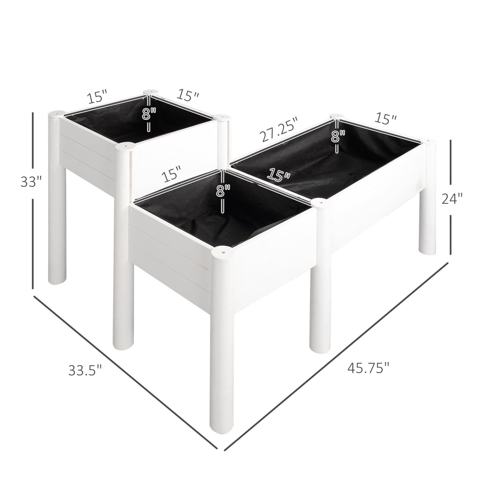 Elevated Wooden Planter Box with Legs, 46