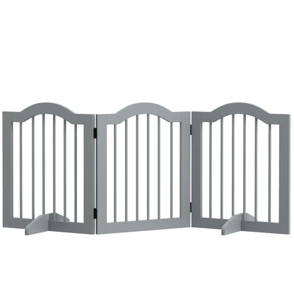 24" Freestanding Pet Gate For Dogs with 2 Support Feet, Light Grey Houses, Kennels & Pens   at Gallery Canada