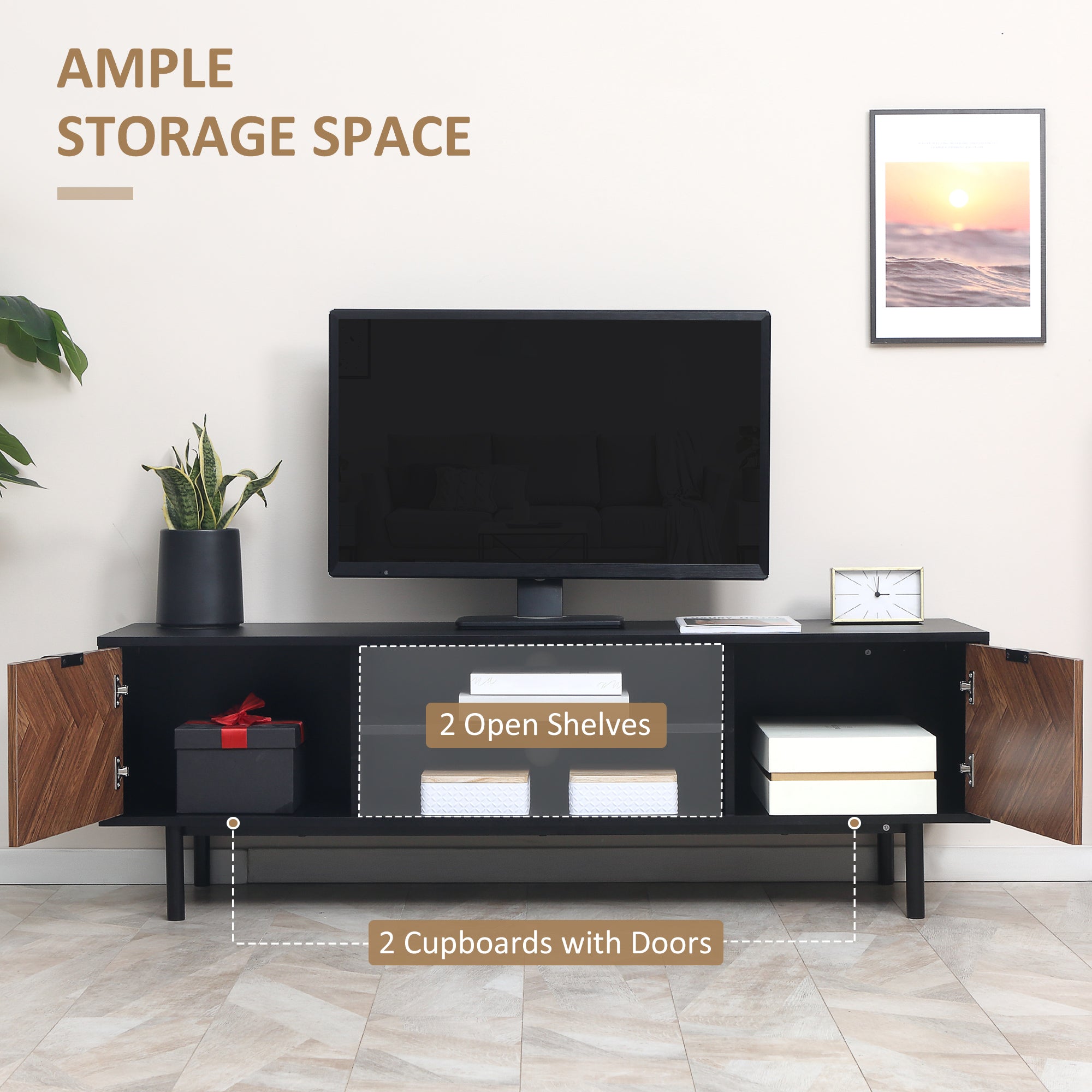 Modern TV Stand with Storage for TVs up to 60