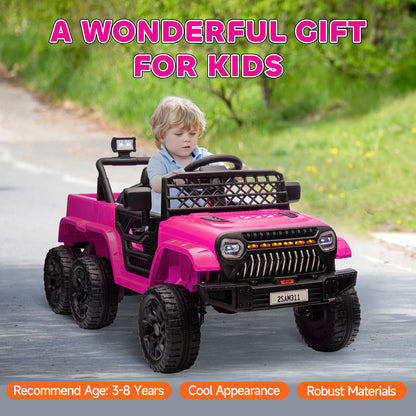 12V 4WD/2WD Kids Electric Car w/ Remote Control, Spring Suspension, Back Trailer, Light, Music, Soft Start, Pink Electric Toy Cars   at Gallery Canada