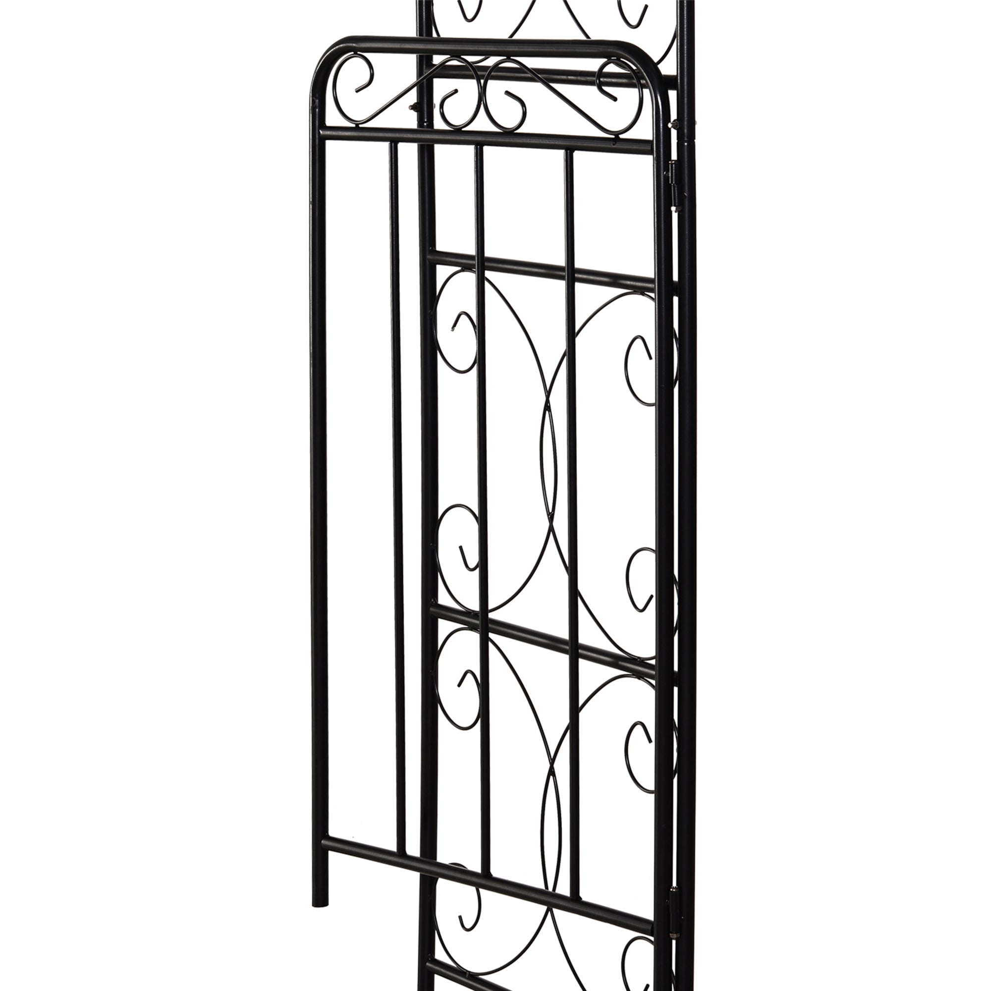 7' Metal Garden Arbor Arch with Scrollwork Doors for Ceremony, Weddings, Party, Backyard, Lawn Garden Arches at Gallery Canada
