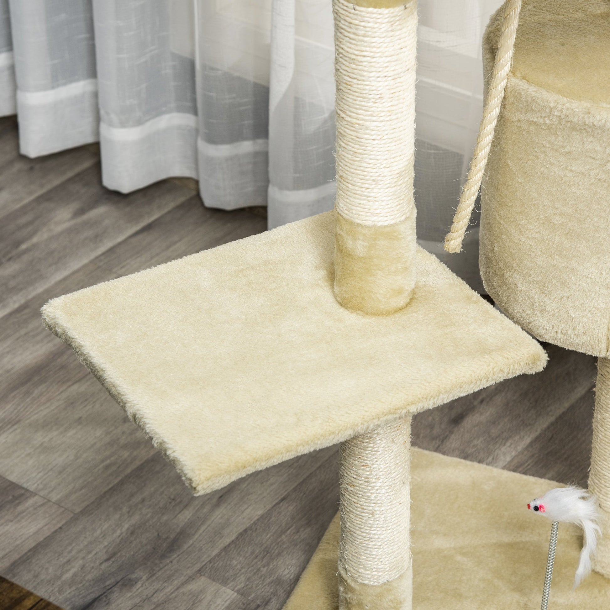 44" Scratching Cat Tree Multi Level Activity Center Kitty Condo Furniture Post Beige Cat Posts   at Gallery Canada