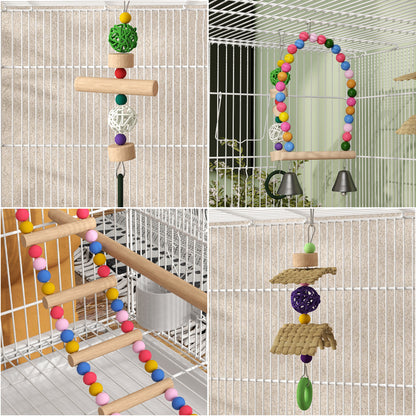 43" Bird Cage with Rolling Stand, Toys, for Budgies Canaries White Bird Cages   at Gallery Canada