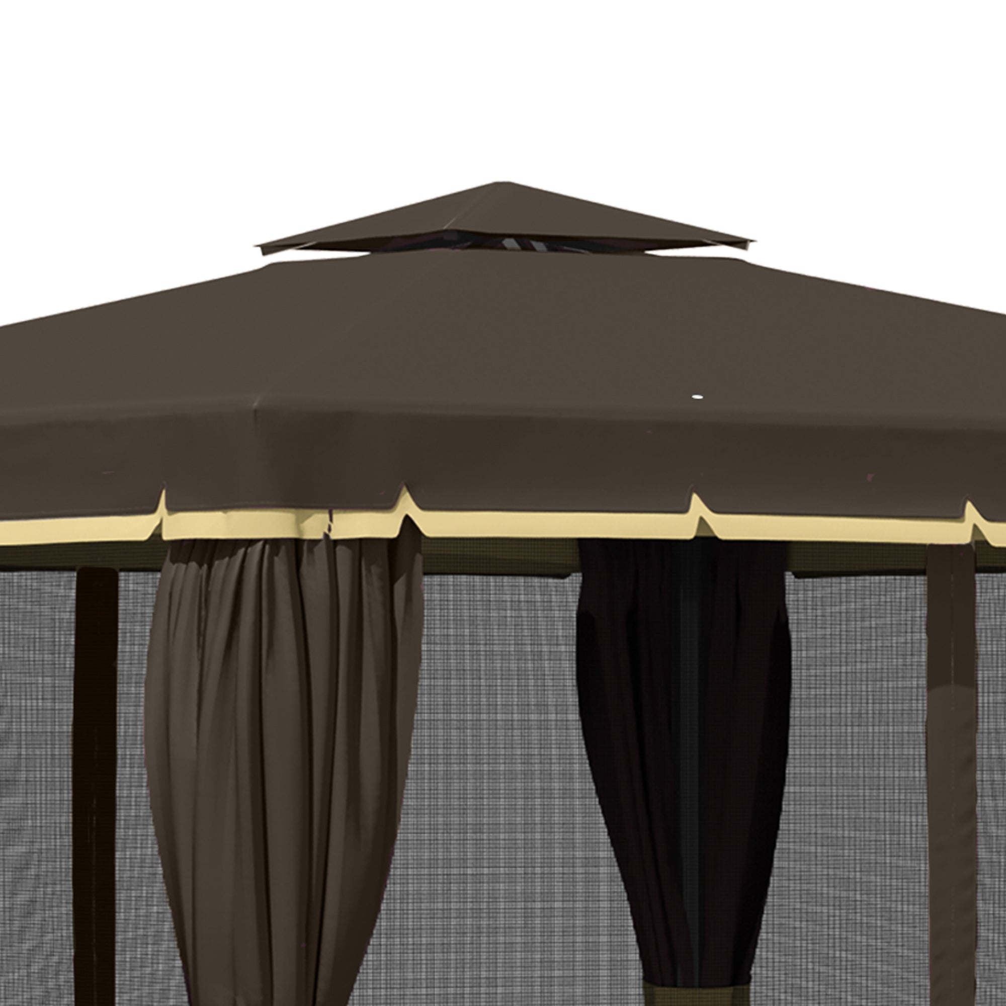 10' x 10' 2-Tier Outdoor Gazebo Canopy Tent with Zippered Mesh Sidewalls, Aluminum Frame for Patio, Backyard, Coffee Gazebos at Gallery Canada