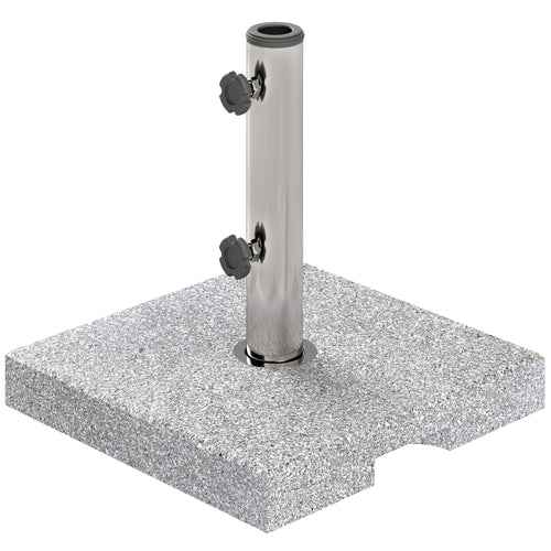 Square Patio Umbrella Base, Outdoor Umbrella Stand with Handles 2 Adjustable Knobs, Heavy Duty Patio Umbrella Stand for Garden Deck Poolside, Grey