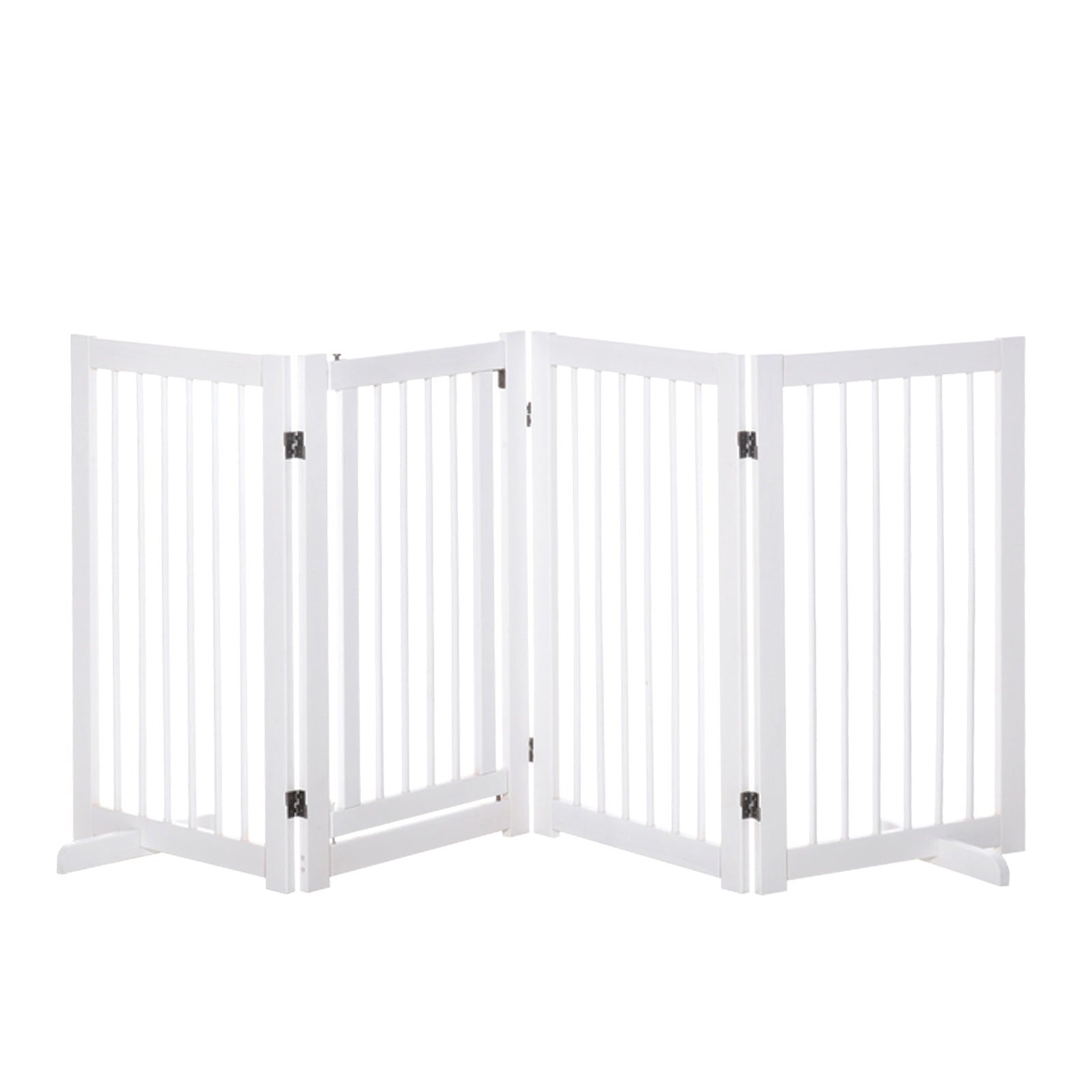 4 Panel Foldable Free Standing Pet Gate with Support Feet for Medium and Large Dogs, for Stairway, Doorway, Hallway Houses, Kennels & Pens   at Gallery Canada