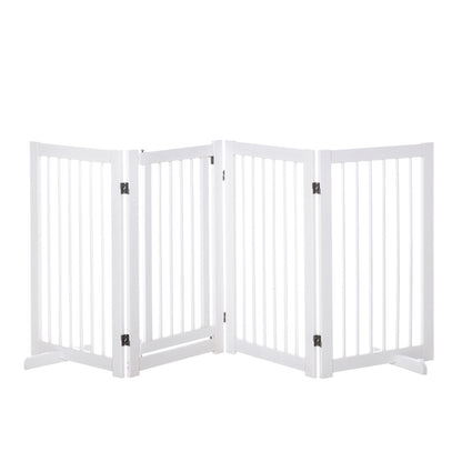 4 Panel Foldable Free Standing Pet Gate with Support Feet for Medium and Large Dogs, for Stairway, Doorway, Hallway Houses, Kennels & Pens   at Gallery Canada