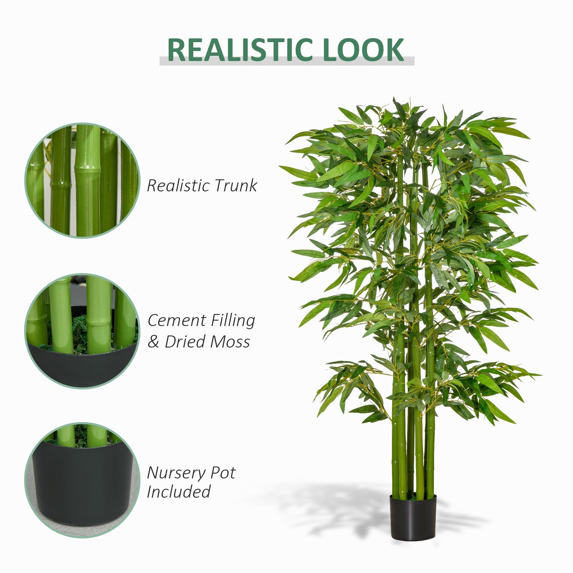 5.3ft Artificial Tree, Indoor Fake Bamboo with Pot, for Home, Office, and Living Room Decor Artificial Trees   at Gallery Canada