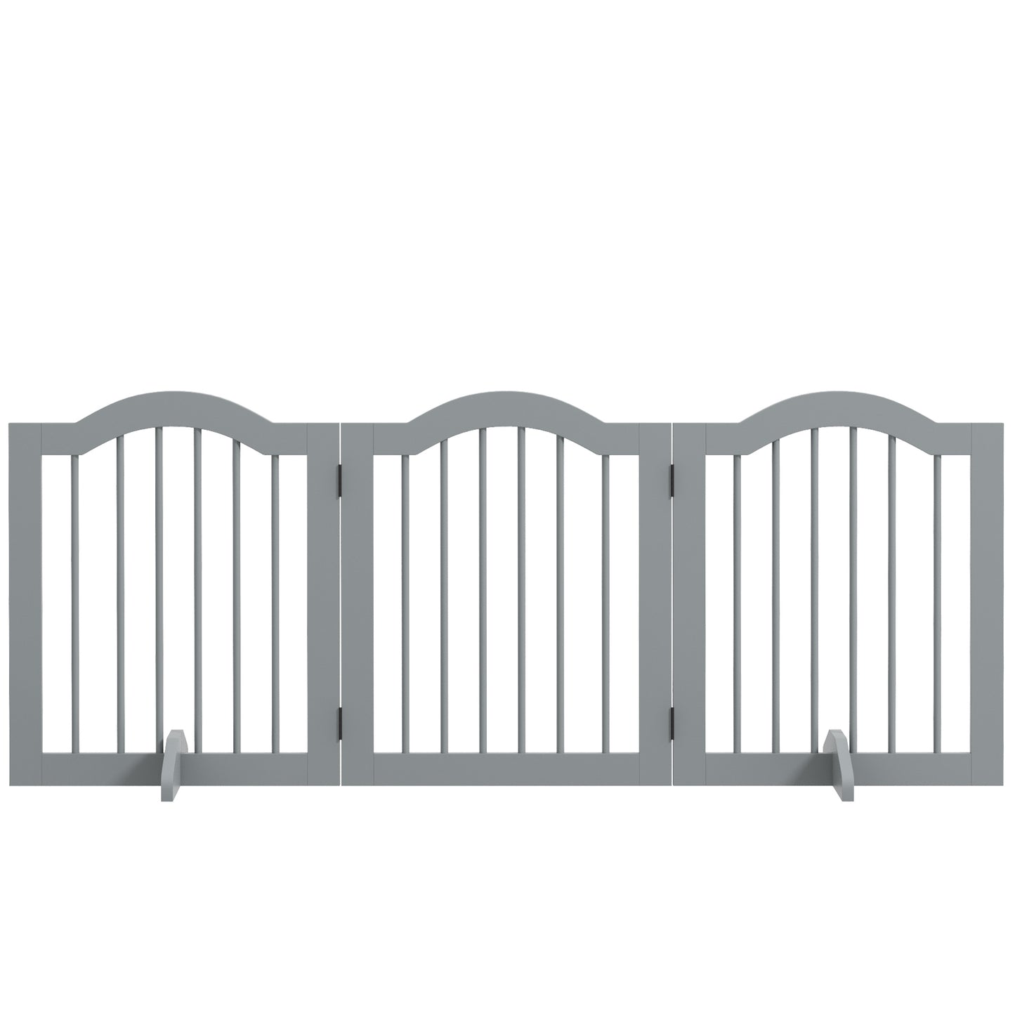 24" Freestanding Pet Gate For Dogs with 2 Support Feet, Light Grey Houses, Kennels & Pens   at Gallery Canada