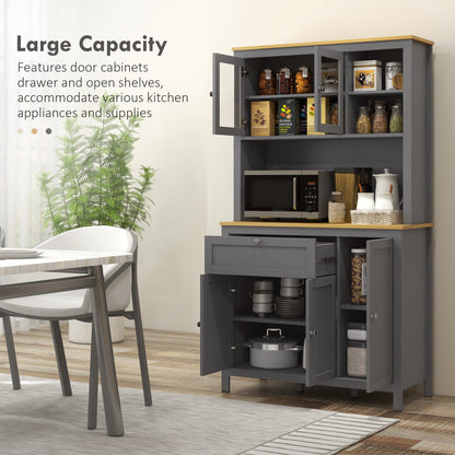 5-Door Kitchen Pantry Cabinet, Freestanding Storage Cabinet Cupboard with Adjustable Shelves, 71" Kitchen Pantry Cabinets   at Gallery Canada