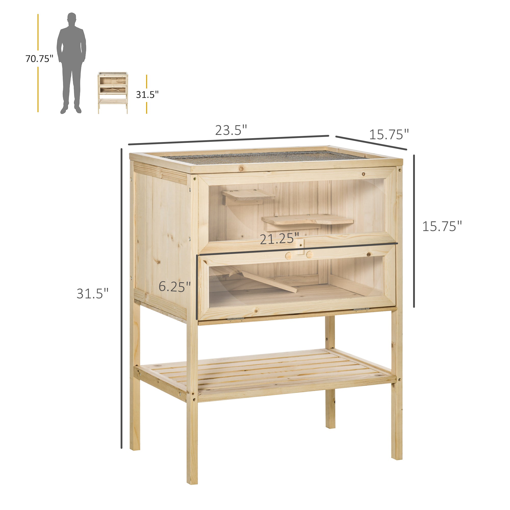 3 Tier Fir Wood Hamster Cage Mouse Rats Small Animals Play House Exercise Activity Center Hamster Cages at Gallery Canada