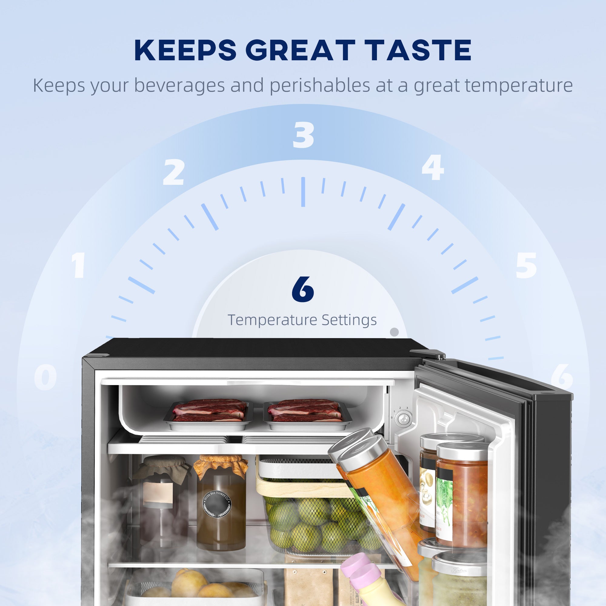 4.5 Cu Ft Mini Fridge with Freezer, Wheels, Single Door Refrigerator, Adjustable Thermostat, Reversible Door, Black Small Kitchen Appliances at Gallery Canada