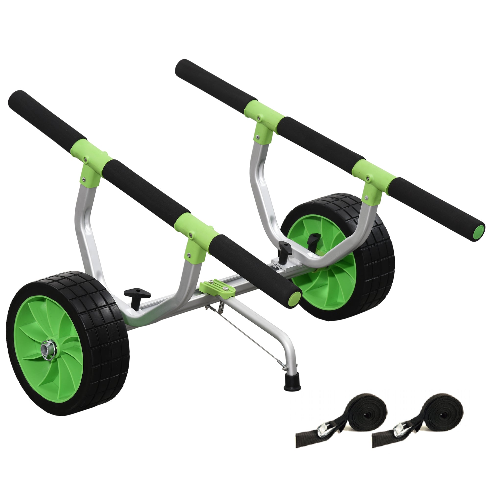 Kayak Cart Dolly with Adjustable Width and Flat-Free Wheels, Aluminum Frame, for Kayaks, Canoes, Paddleboards Kayak Carts Green and Black  at Gallery Canada