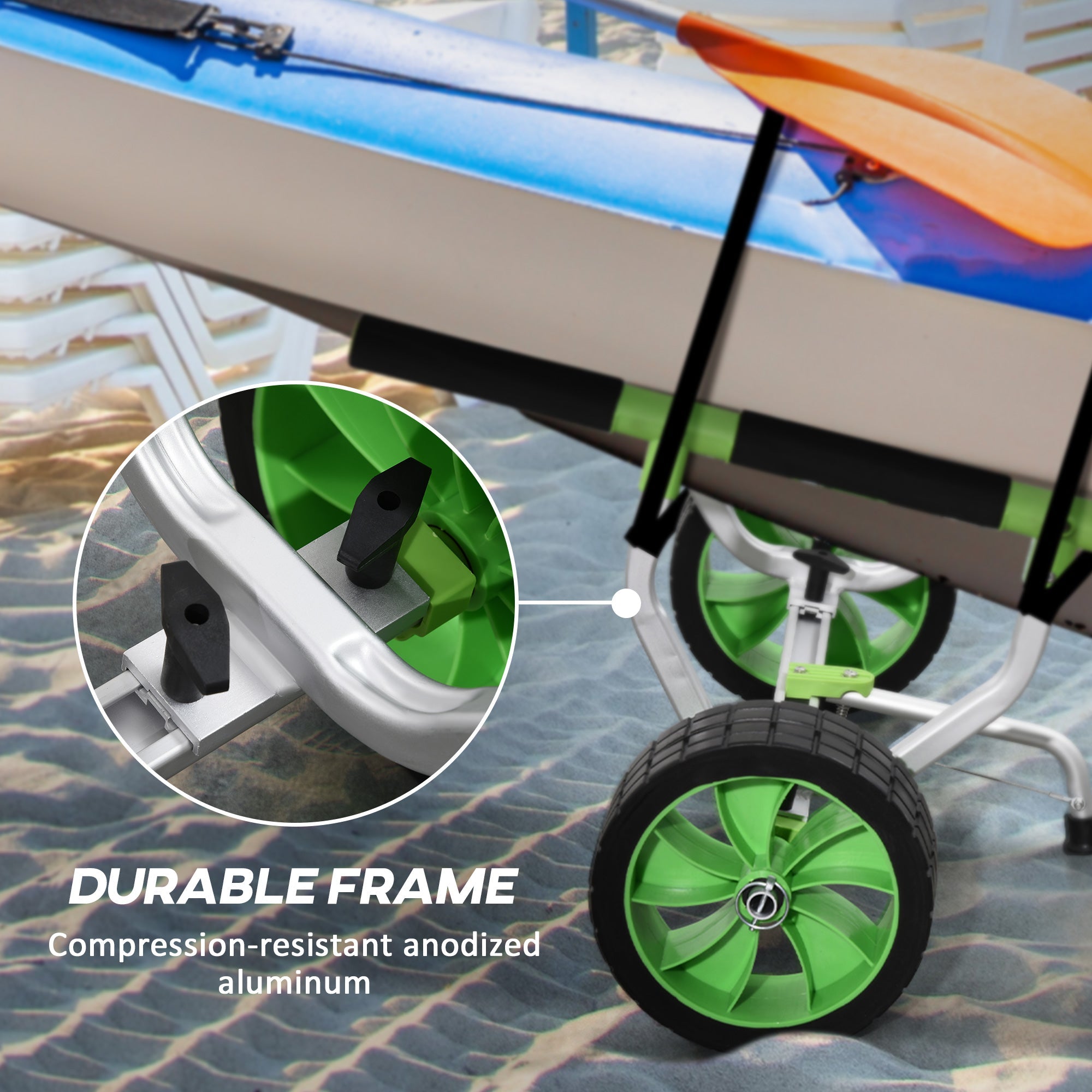 Kayak Cart Dolly with Adjustable Width and Flat-Free Wheels, Aluminum Frame, for Kayaks, Canoes, Paddleboards Kayak Carts   at Gallery Canada