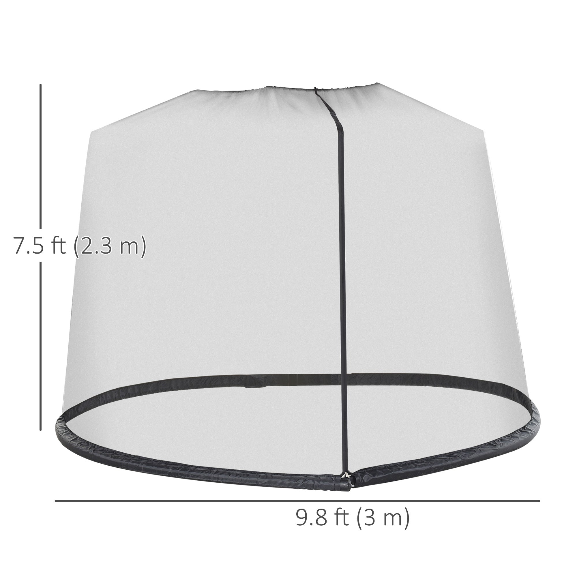 Outdoor Patio 7.5ft Umbrella Table Screen Mosquito Bug Net, Garden Large Umbrella Cover Netting with Zippered Door, Black (Mosquito Netting ONLY) Gazebo Sidewalls at Gallery Canada