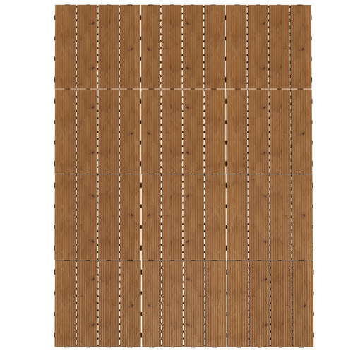 12 Pcs Garden Decking Tiles Wooden Outdoor Flooring Tiles for All Weather Use, Brown