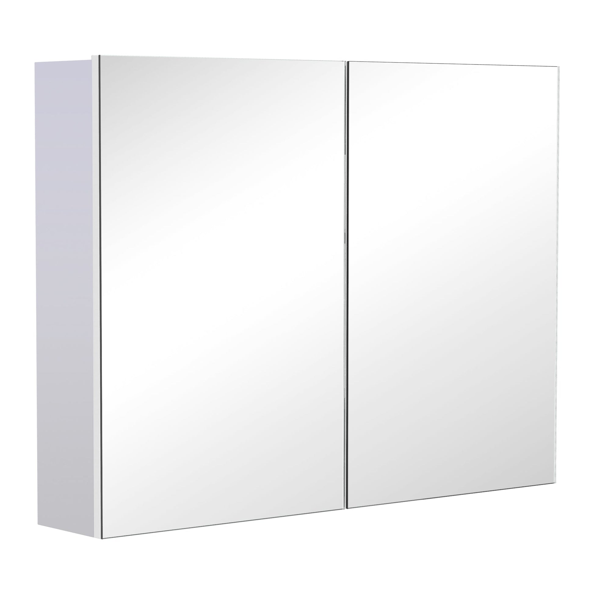 Bathroom Mirror Cabinet, Wall-Mounted Storage Organizer with Double Doors, Adjustable Shelf, White Mirror Medicine Cabinets White  at Gallery Canada