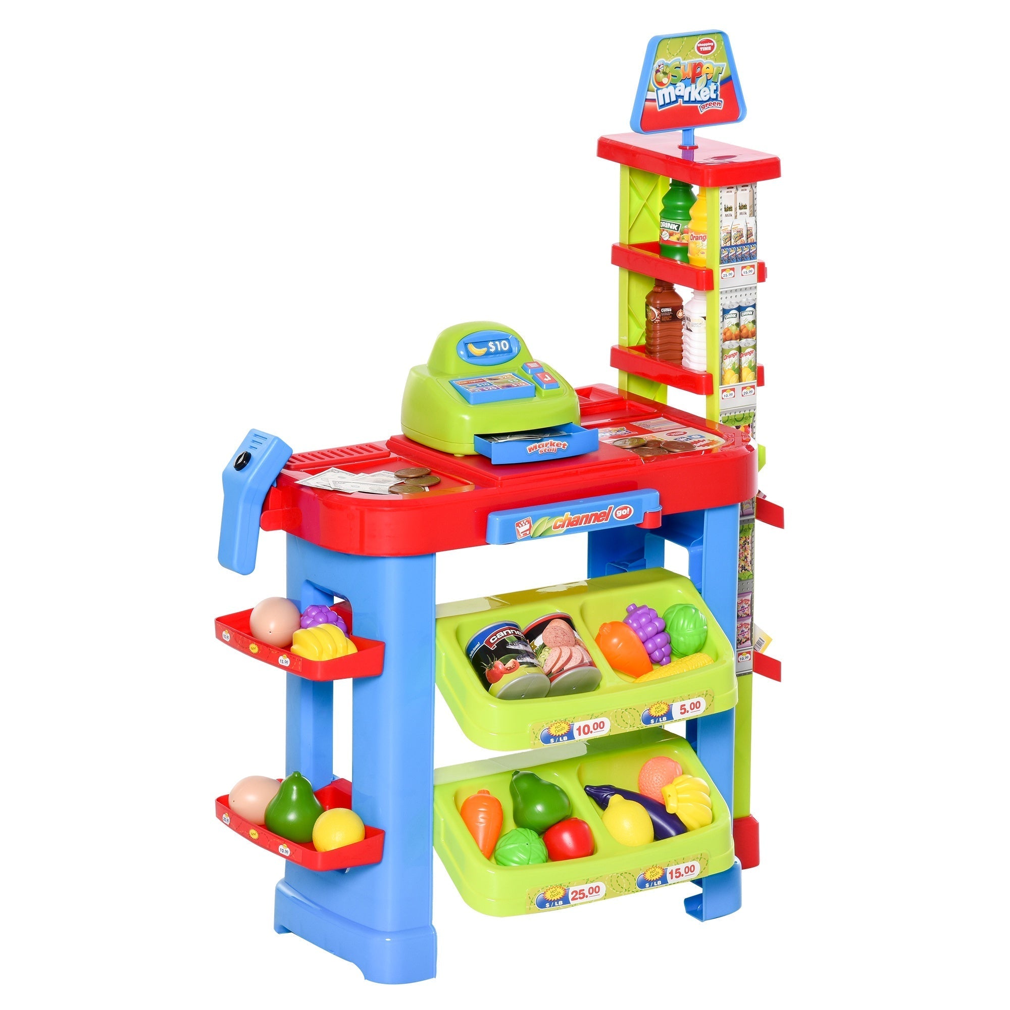 Kid Supermarket Playset with Cart, Scanner, Register, Light & Sound, Ages 3-6, Multi Colour Workbench Toy Sets   at Gallery Canada