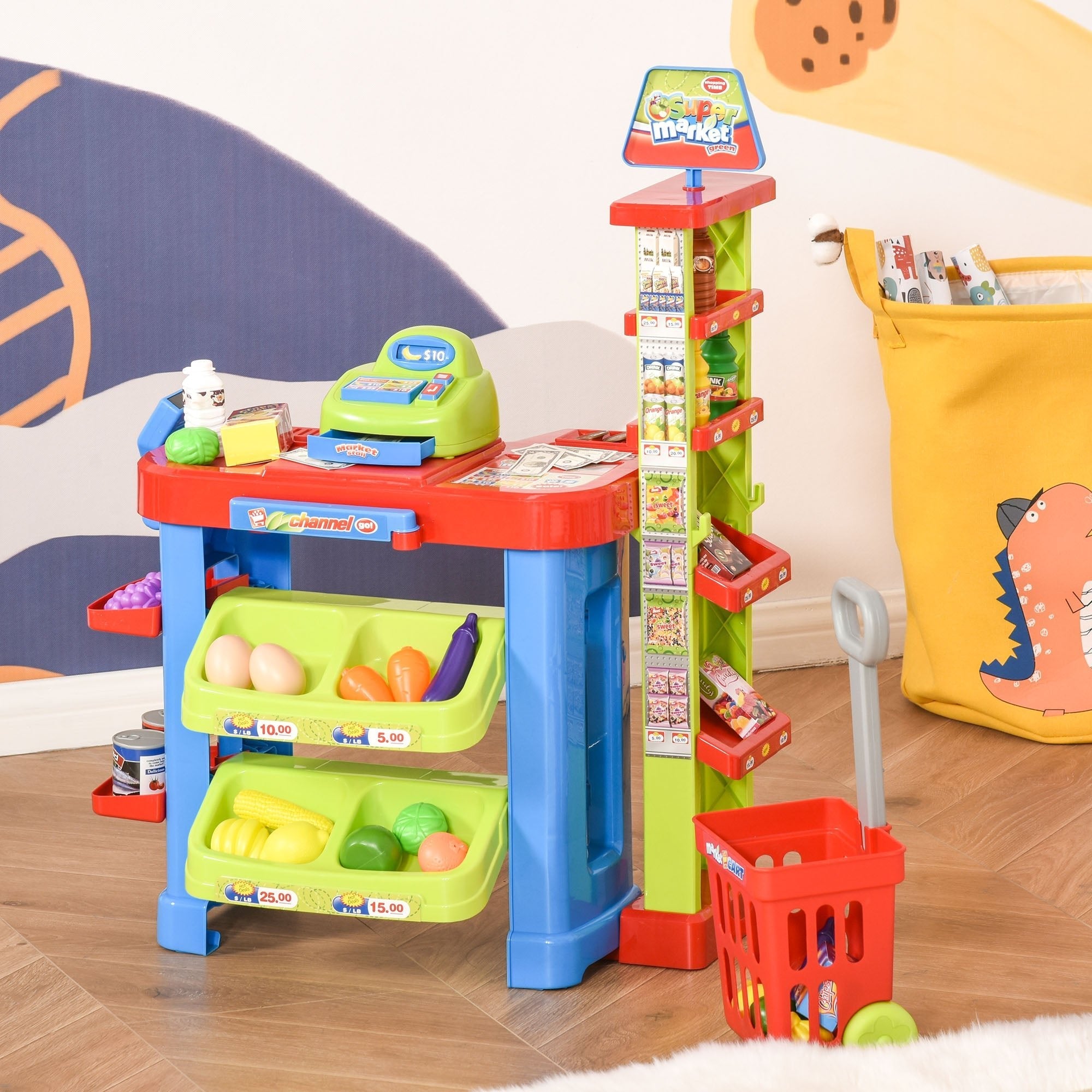 Kid Supermarket Playset with Cart, Scanner, Register, Light & Sound, Ages 3-6, Multi Colour Workbench Toy Sets   at Gallery Canada