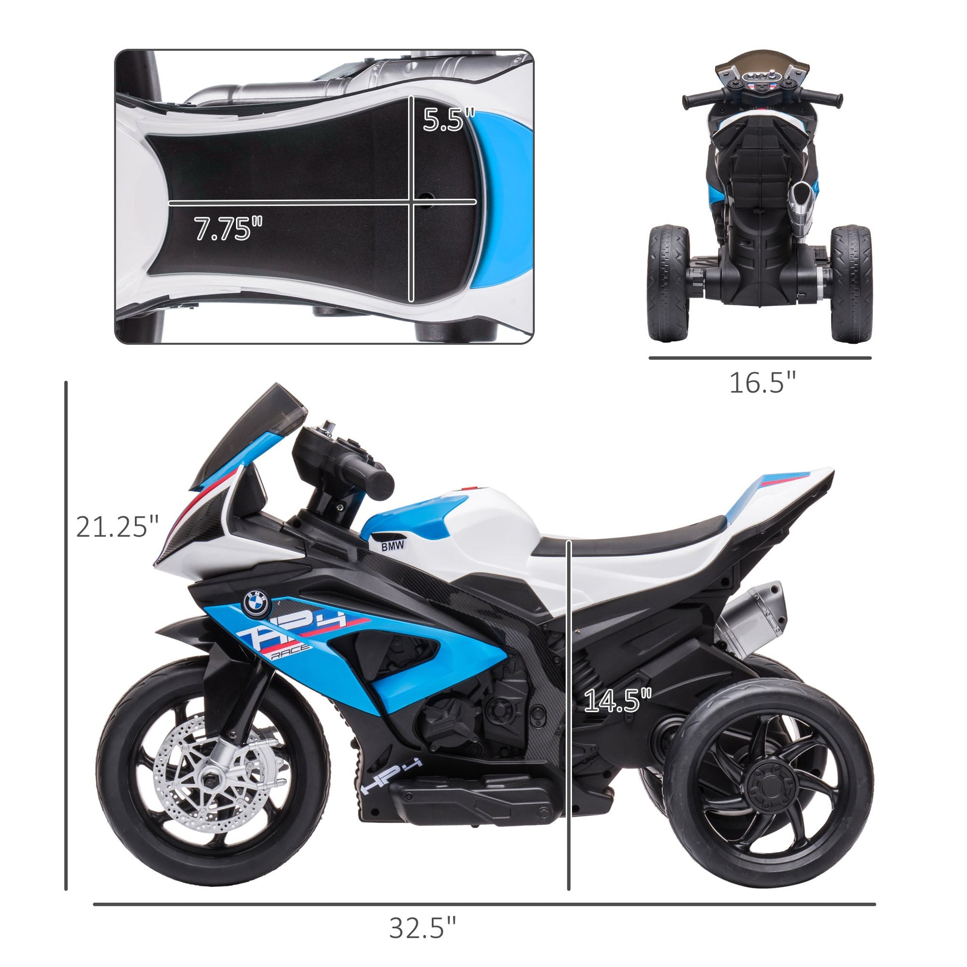 Kids 6V Electric Ride-On Motorcycle Battery Powered 1.5-5 Years Blue Electric Motorcycles   at Gallery Canada