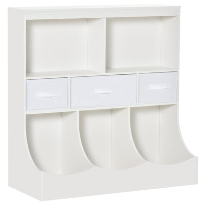 Kids Bookcase Toddler Toy Storage Organizer, Kid’s Bin Storage Unit Children Display Shelf Wardrobe for Toys Clothes Books Bedroom with Drawers, White Baby & Kids Storage White  at Gallery Canada