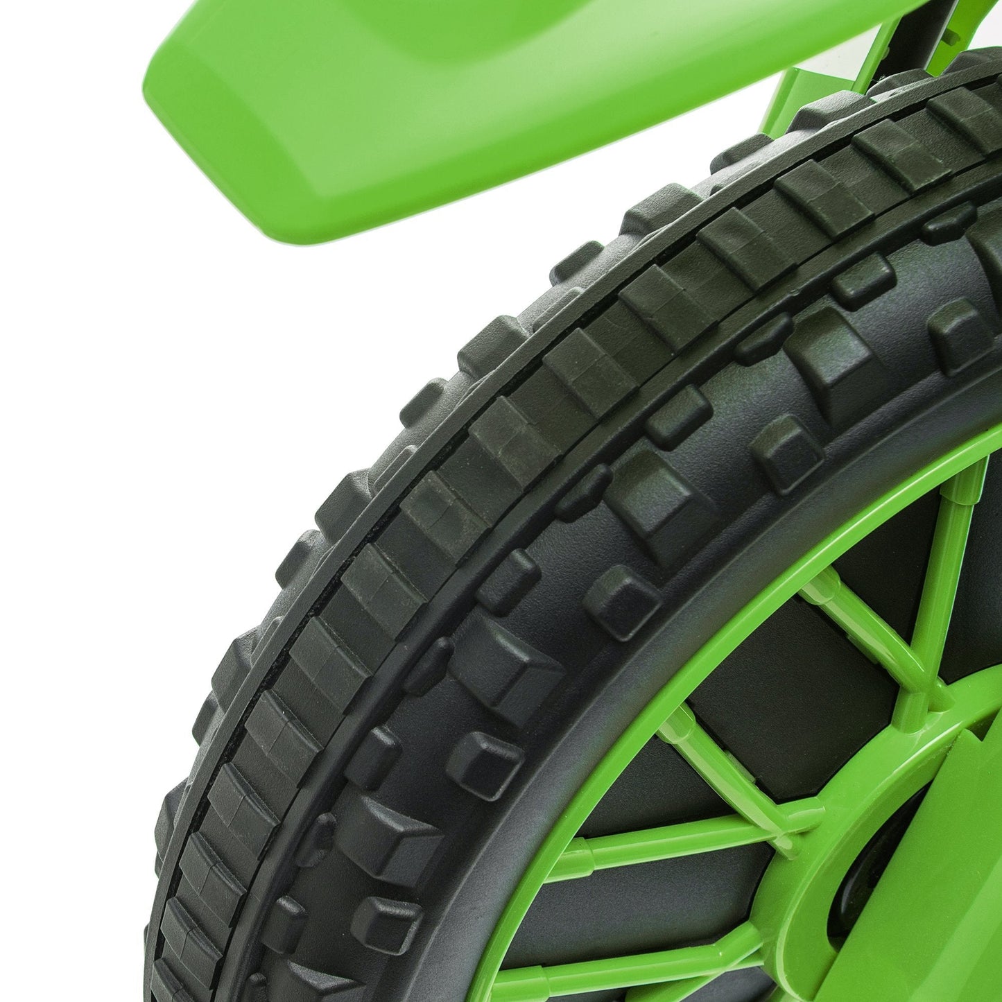 Kids Dirt Bike Battery-Powered Ride-On Electric Motorcycle with Charging 12V Battery, Training Wheels Green Electric Motorcycles   at Gallery Canada