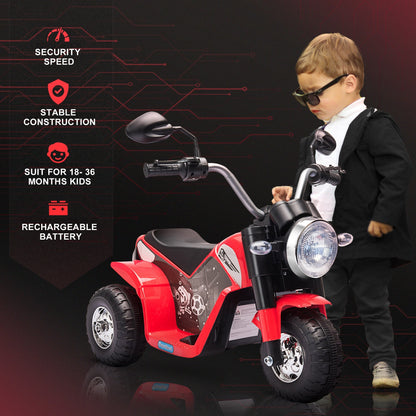 6V Kids Electric Ride-On Dirt Bike with Horn, Headlights, Sounds, 1.24mph, Red Electric Motorcycles   at Gallery Canada