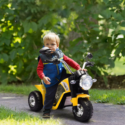 Kids Electric Motorcycle 6V Battery Powered Ride-On Dirt Bike 3-Wheels Motorbike Yellow Electric Motorcycles   at Gallery Canada