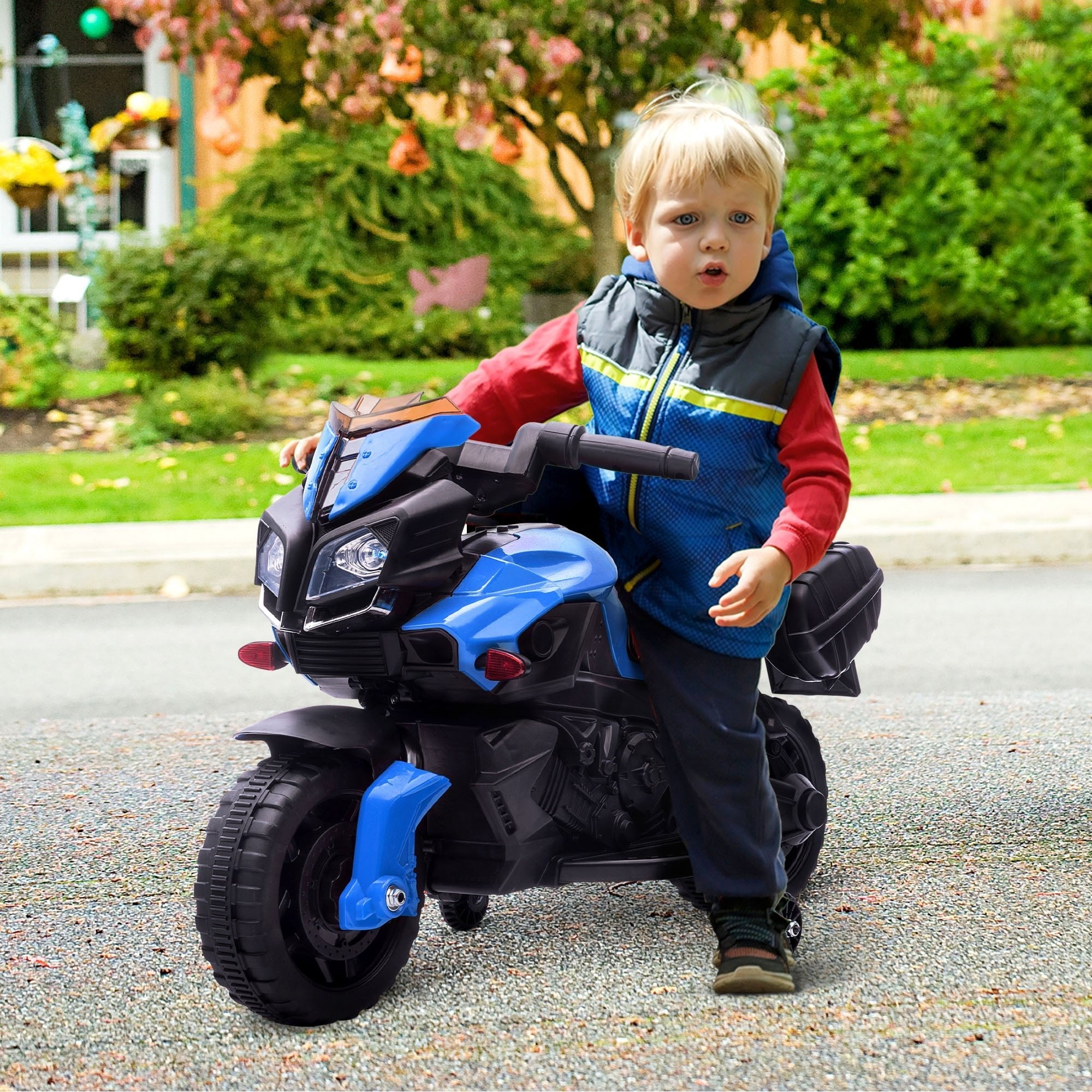 Kids Electric Motorcycle Ride-On Toy 6V 3 km/h Max Speed for Kids 18 - 48 months Blue Electric Motorcycles   at Gallery Canada