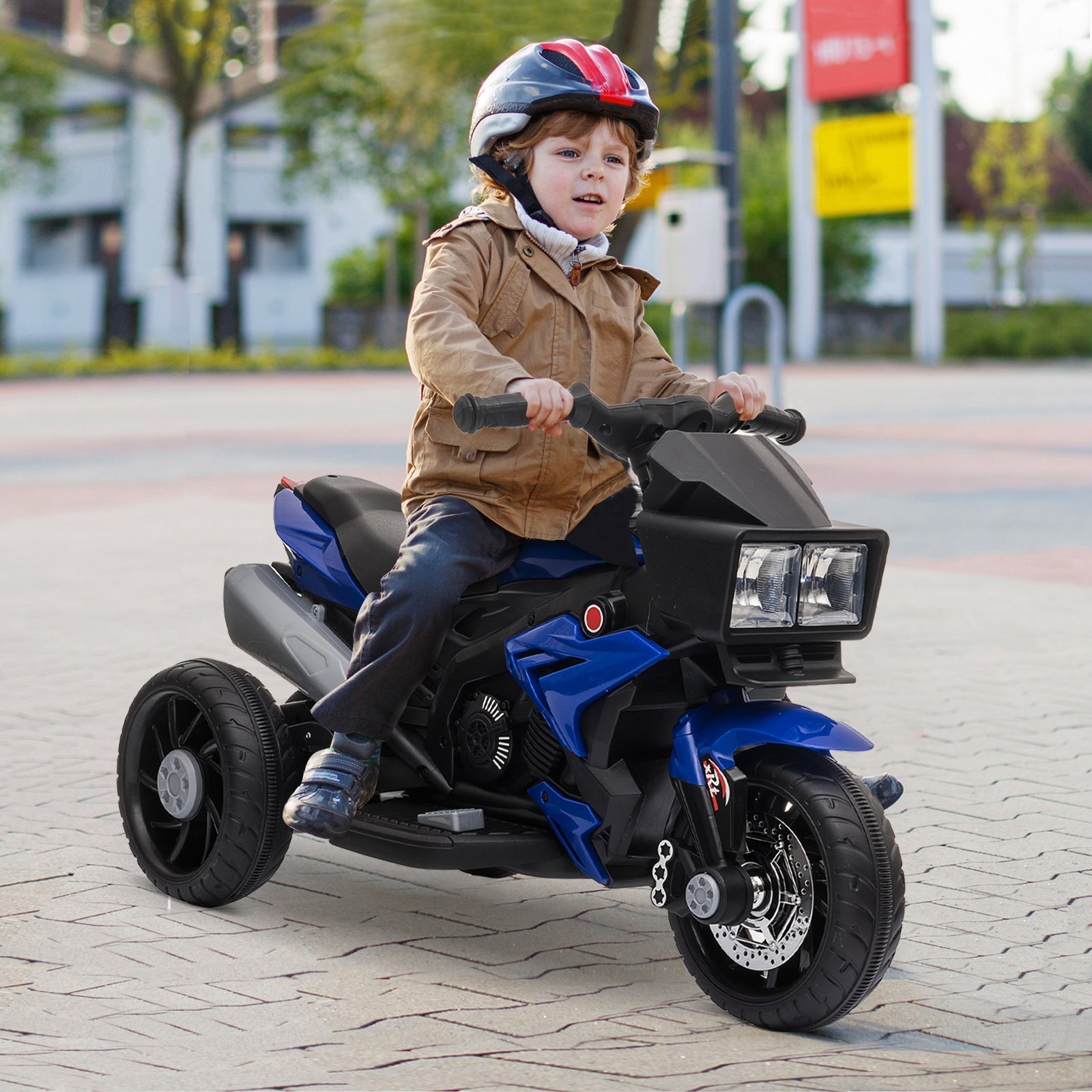 Kids Electric Pedal Motorcycle Ride-On Toy 6V Battery Powered w/ Music Horn Headlights Motorbike for Girls Boy Blue Electric Motorcycles   at Gallery Canada